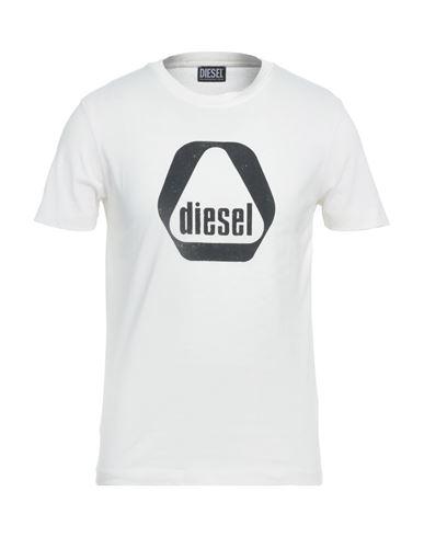 Diesel Man T-shirt Cream Size S Cotton In White