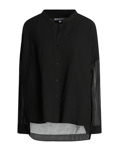 European Culture Woman Shirt Black Size L Cotton, Rubber