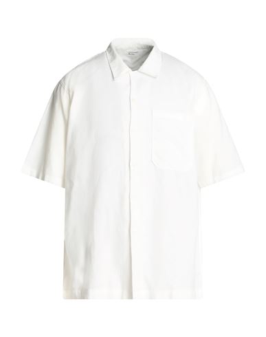 Shop Universal Works Man Shirt Off White Size Xl Linen, Cotton
