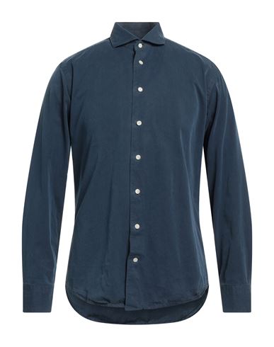 Eton Man Shirt Navy Blue Size 17 Cotton