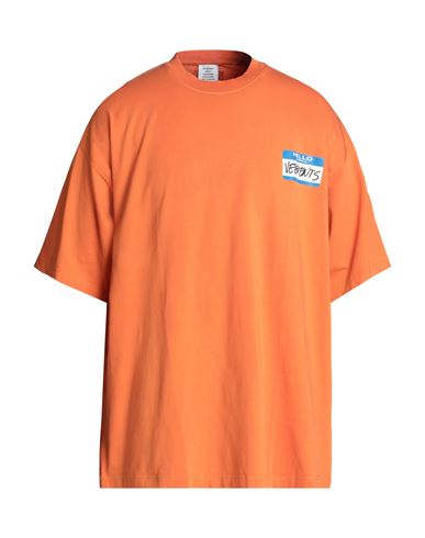 Vetements Man T-shirt Orange Size Xl Cotton