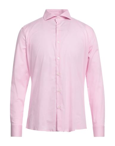 Grey Daniele Alessandrini Man Shirt Pink Size 17 Cotton, Elastane