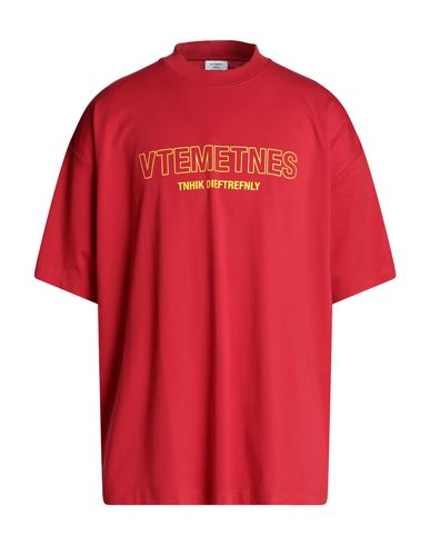 Vetements Man T-shirt Red Size Xl Cotton