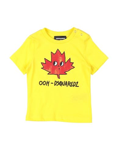 Shop Dsquared2 Newborn T-shirt Yellow Size 3 Cotton