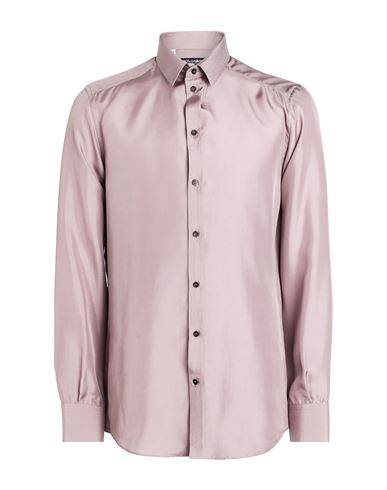Dolce & Gabbana Man Shirt Dove Grey Size 17 Silk