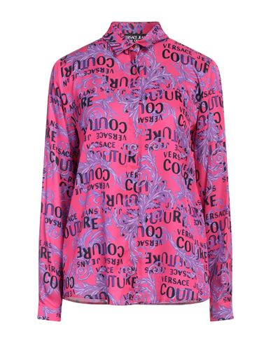 Versace Jeans Couture Woman Shirt Fuchsia Size 14 Viscose In Pink
