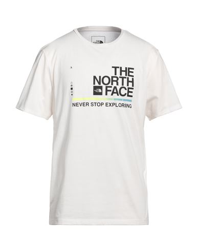 The North Face Man T-shirt Ivory Size L Cotton, Polyester In White