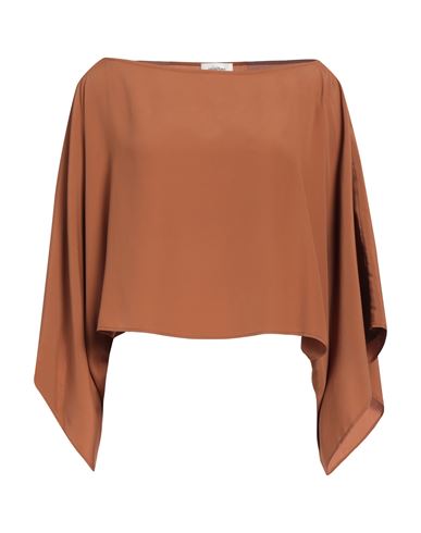 Ottod'ame Woman Top Brown Size Onesize Acetate, Silk