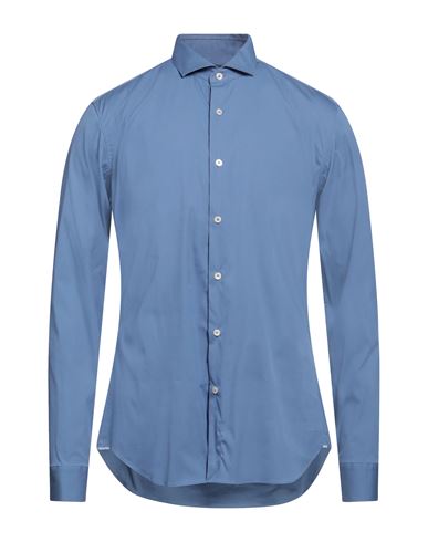 Xacus Man Shirt Slate Blue Size 17 ½ Cotton, Polyamide, Elastane