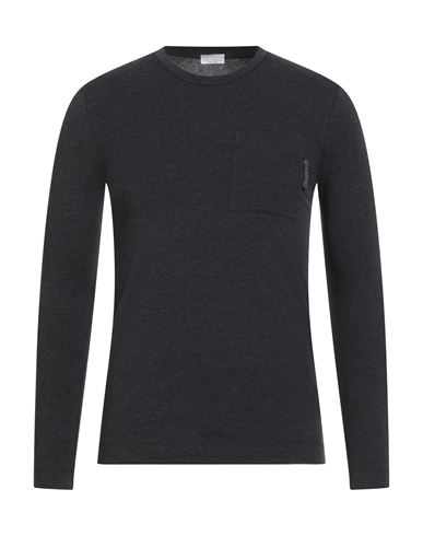 Brunello Cucinelli Woman T-shirt Charcoal Size Xxl Cotton, Elastane, Ecobrass In Gray