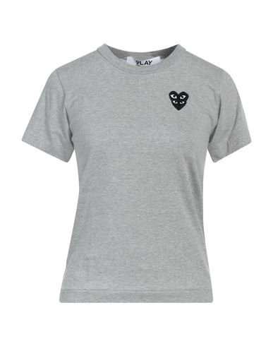 Shop Comme Des Garçons Play Woman T-shirt Grey Size S Cotton