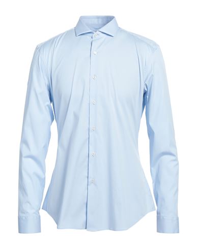 Xacus Man Shirt Sky Blue Size 16 ½ Cotton, Polyamide, Elastane