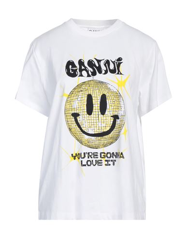 Ganni Woman T-shirt White Size M Organic Cotton