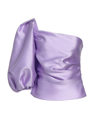 Simona Corsellini Woman Top Lilac Size 6 Polyester In Purple
