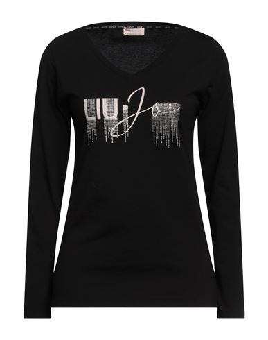 Liu •jo Woman T-shirt Black Size S Cotton