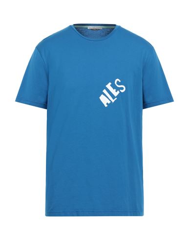 Grey Daniele Alessandrini Man T-shirt Azure Size Xl Cotton In Blue