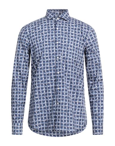 Shop Ghirardelli Man Shirt Blue Size 17 ½ Cotton
