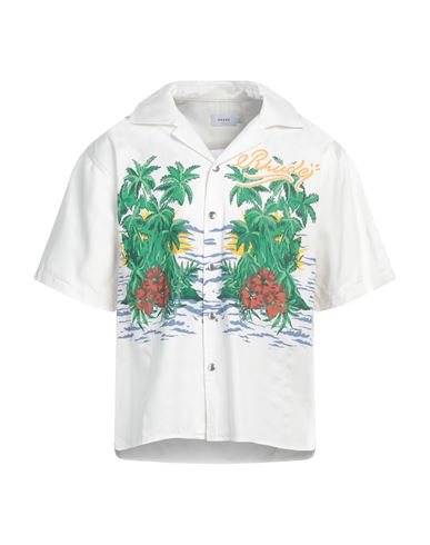 Shop Rhude Man Shirt Off White Size L Lyocell, Rayon
