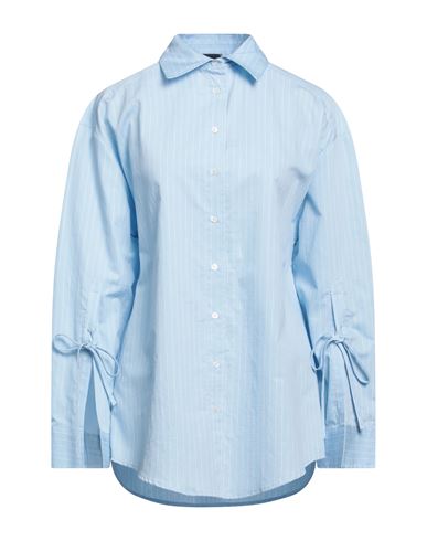 Pinko Woman Shirt Sky Blue Size 4 Cotton, Polyamide