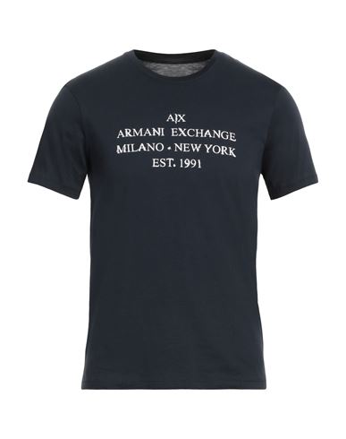 Shop Armani Exchange Man T-shirt Midnight Blue Size S Cotton