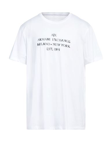 Shop Armani Exchange Man T-shirt White Size Xxl Cotton