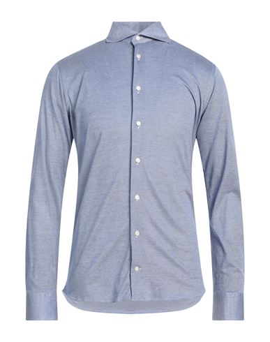 Eton Man Shirt White Size 16 Cotton, Lyocell, Elastolefin In Blue