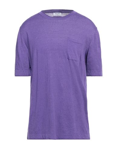 Paltò Man T-shirt Purple Size S Linen, Cotton
