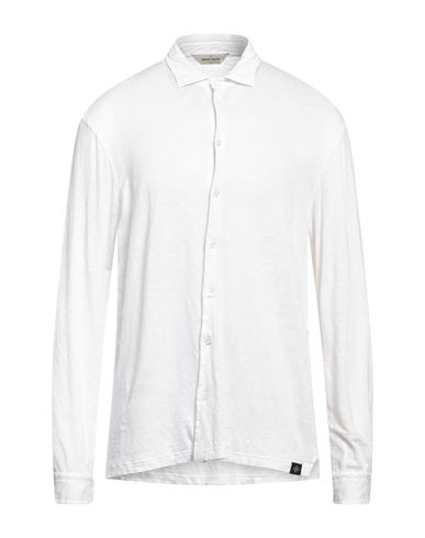 Gran Sasso Man Shirt White Size 44 Linen, Elastane