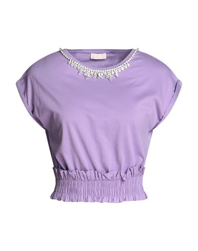 Liu •jo Woman T-shirt Purple Size L Cotton