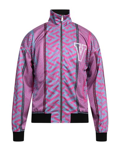 Versace Man Sweatshirt Fuchsia Size Xs Polyester, Cotton, Elastane In Pink