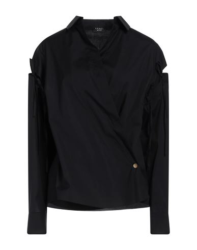 A.w.a.k.e. A. W.a. K.e. Mode Woman Shirt Black Size 6 Cotton, Elastane