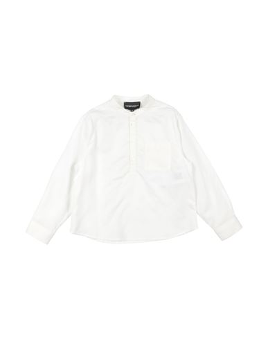 Shop Emporio Armani Toddler Boy Shirt White Size 6 Lyocell, Linen, Cotton