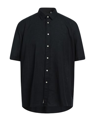 Liu •jo Man Man Shirt Midnight Blue Size Xxl Lyocell, Linen, Cotton In Black