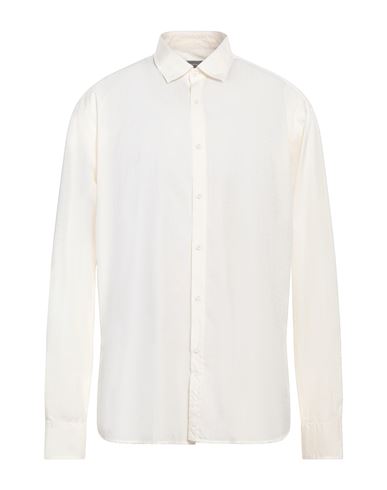 Shop Rossopuro Man Shirt Cream Size 17 Cotton In White