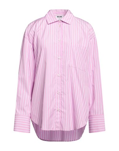 Msgm Woman Shirt Pink Size 6 Cotton