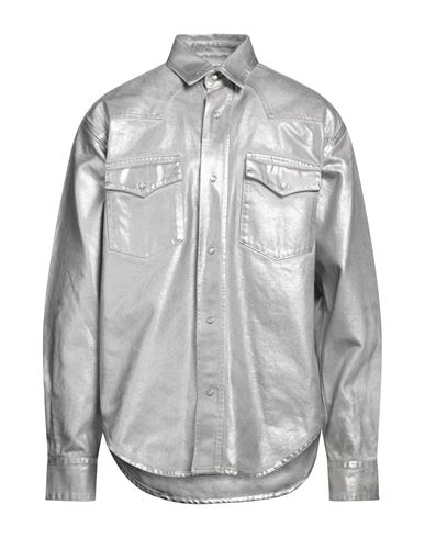 Vtmnts Man Denim Shirt Silver Size M Cotton