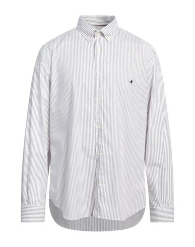 Brooksfield Man Shirt Grey Size 17 ½ Cotton, Elastane