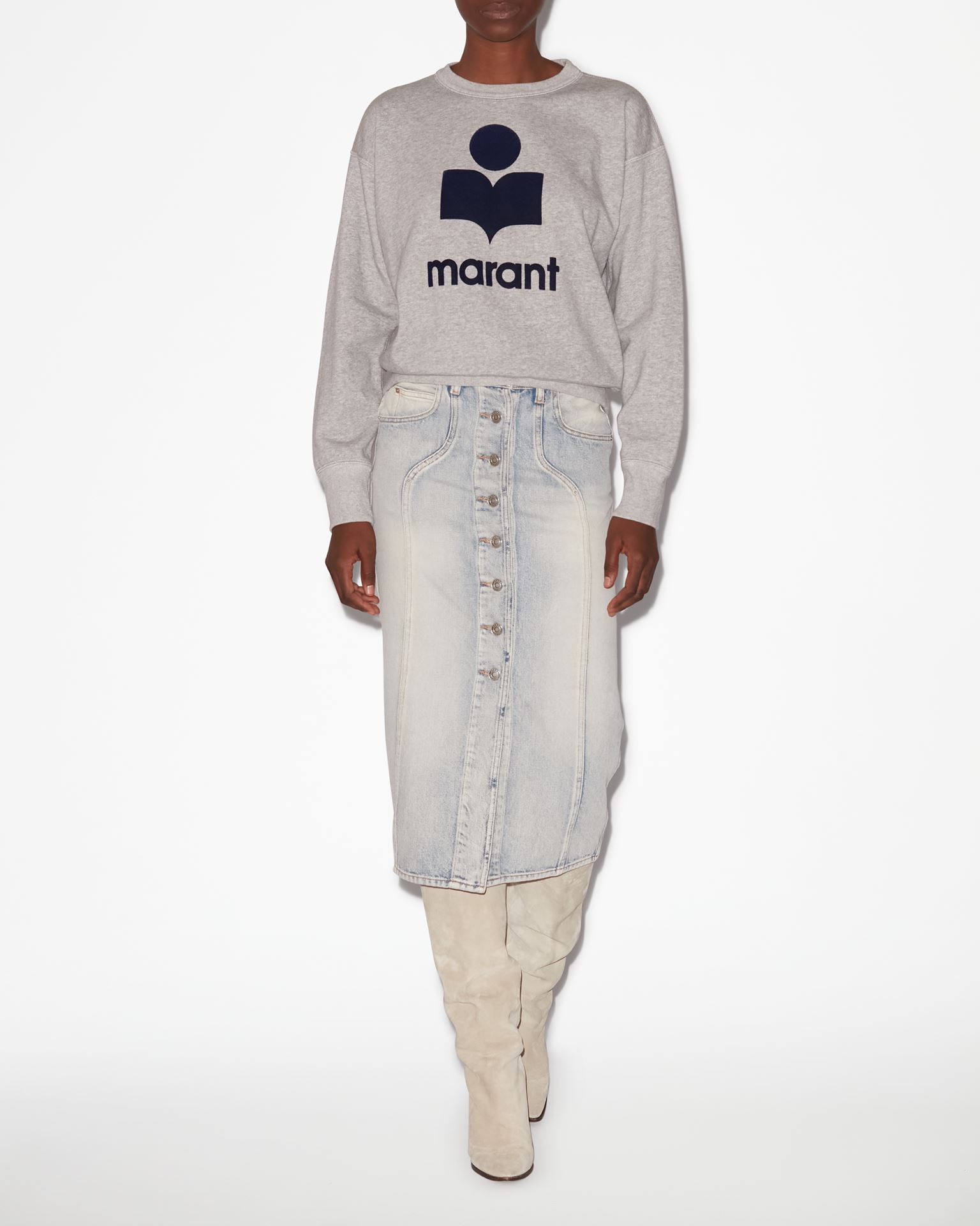 Isabel Marant Marant Étoile, Mobyli Logo Sweatshirt - Women - Grey