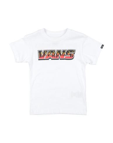 Vans Babies'  Up In Flames Ss White Toddler Boy T-shirt White Size 5 Cotton