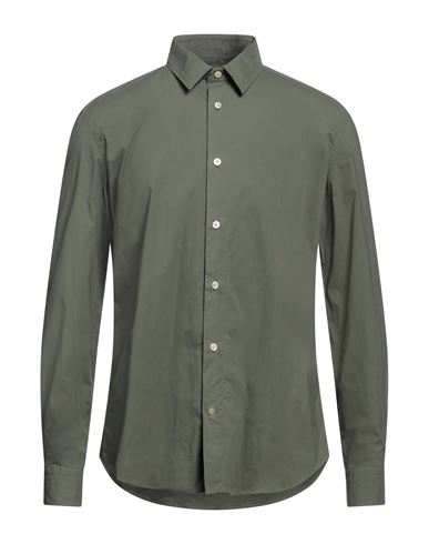 Camiceria Vincenzo Di Ruggiero Man Shirt Military Green Size 16 ½ Cotton, Lycra