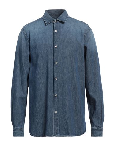 Closed Man Denim Shirt Blue Size S Organic Cotton, Recycled Cotton