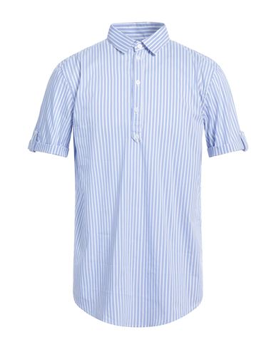 Daniele Alessandrini Homme Man Shirt Light Blue Size 15 ¾ Cotton, Polyamide, Elastane