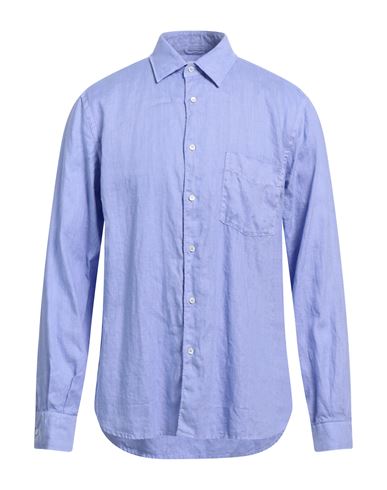 Shop Aspesi Man Shirt Pastel Blue Size 16 ½ Linen