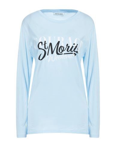 Dries Van Noten Woman T-shirt Sky Blue Size M Cotton, Modal