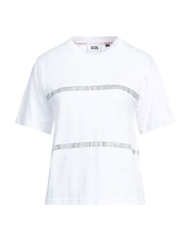 Shop Gcds Woman T-shirt White Size L Cotton
