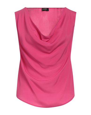 Liu •jo Woman Tank Top Fuchsia Size 6 Acetate, Silk In Pink