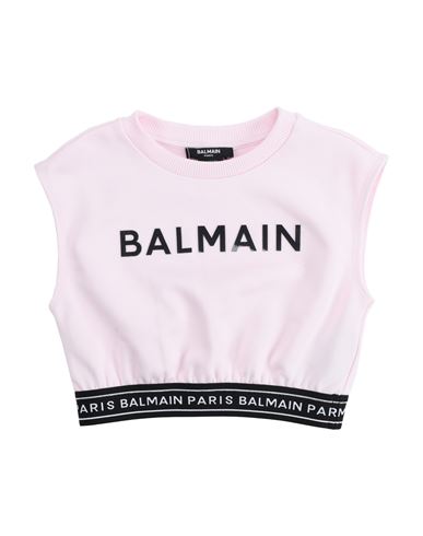 Shop Balmain Toddler Girl Sweatshirt Light Pink Size 6 Cotton