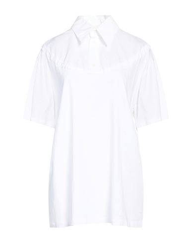 Mm6 Maison Margiela Woman Polo Shirt White Size M Cotton