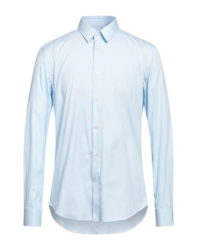 Camiceria Vincenzo Di Ruggiero Man Shirt Sky Blue Size 16 Cotton, Polyamide, Elastane
