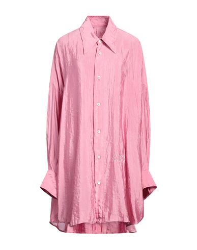 Mm6 Maison Margiela Woman Shirt Pink Size L Polyester, Polyamide